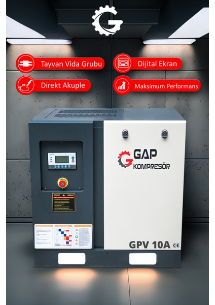 Vidalı Hava Kompresörü 10HP 500LT GPV10A