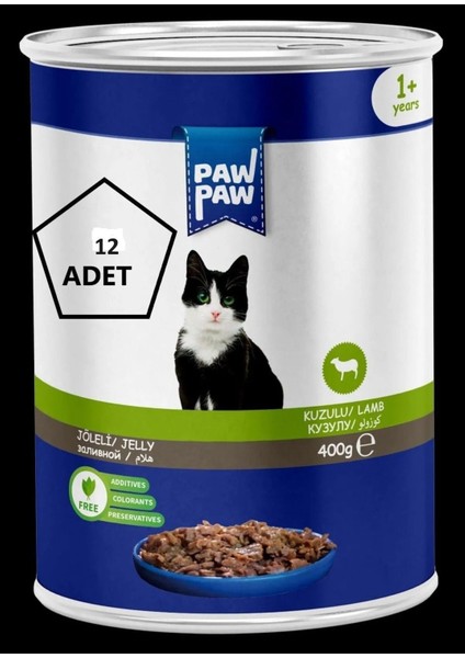 Paw Paw Kuzu Etli Yetişkin Kedi Konservesi 400GR 12'li