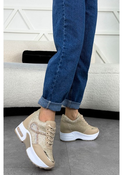 Mdl 260 Taş Detaylı Gizli Topuklu Spor Ayakkabı