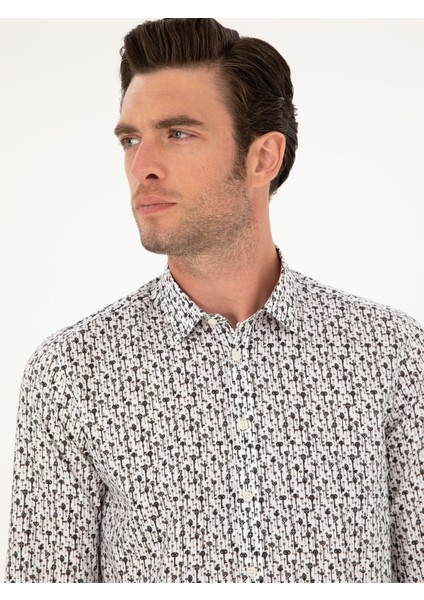 Erkek Beyaz Slim Fit Uzun Kollu Gömlek 50210012-VR013 fiyatları