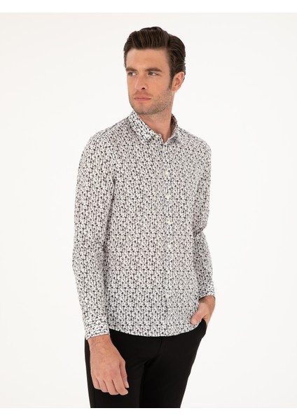 Erkek Beyaz Slim Fit Uzun Kollu Gömlek 50210012-VR013 modelleri