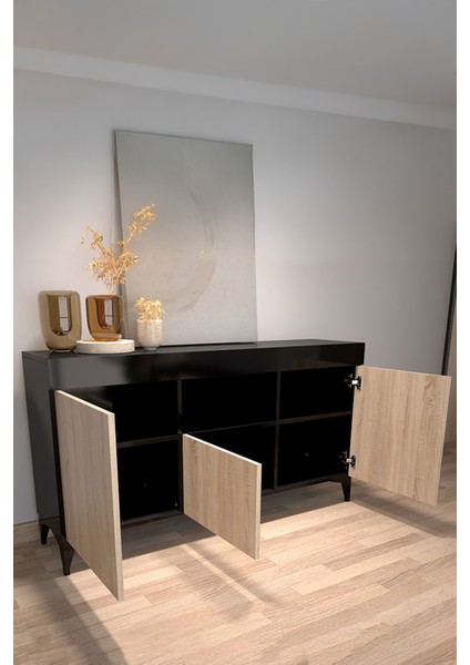 Modern Tasarım Çok Amaçlı Konsol Dolap Kapaklı ve Raflı Depolama Ünitesi Salon, Ofis Için Şık Dolap fiyatları