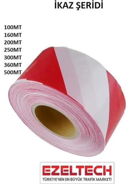 Ikaz Şeridi 60 mm x 500 M - Kırmızı - Beyaz