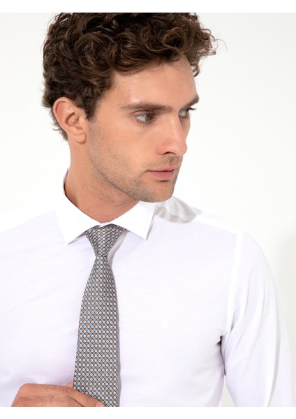 Erkek Beyaz Slim Fit Uzun Kollu Gömlek 50219045-VR013 fiyatları