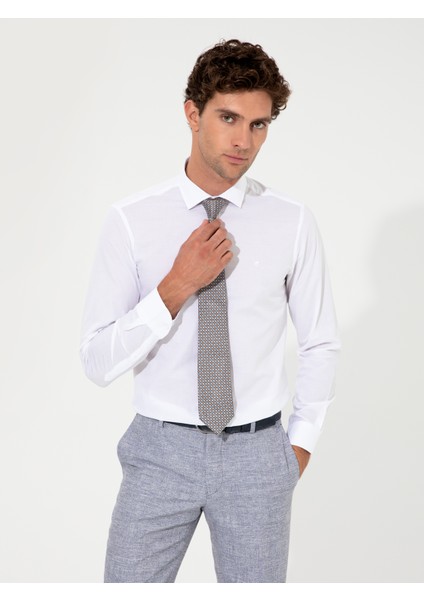 Erkek Beyaz Slim Fit Uzun Kollu Gömlek 50219045-VR013 modelleri