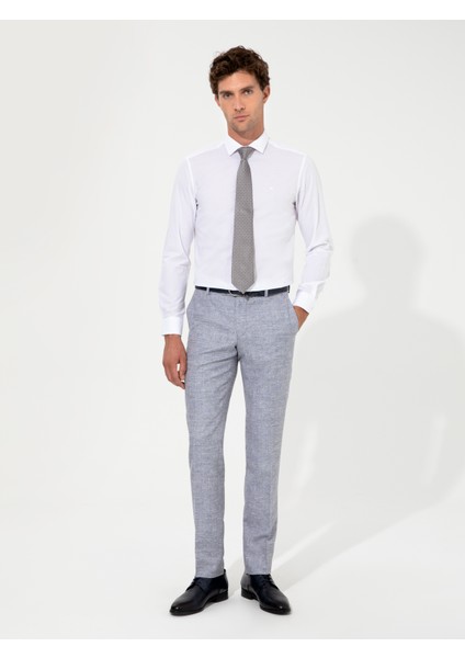 Erkek Beyaz Slim Fit Uzun Kollu Gömlek 50219045-VR013 fırsatları