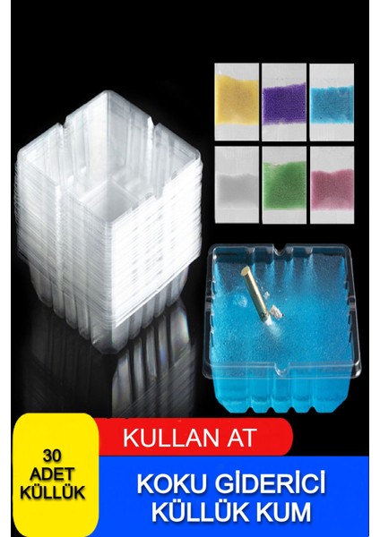 Duman Söndürme ve Koku Giderici Küllüklü Kum 30’lu Pkt – Ev ve Ofis Için Hızlı Ferah Koku Kontrolü