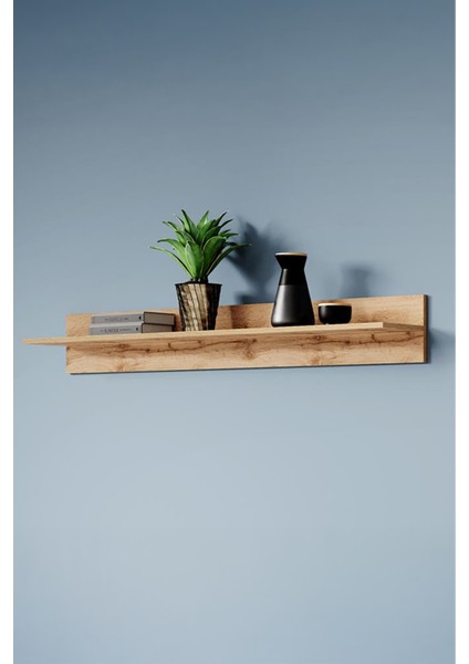 Ahşap Duvar Rafı | 150 cm Dekoratif Kitaplık Raf | Modern Salon Rafı | Yatak Odası - Ofis - Mutfak