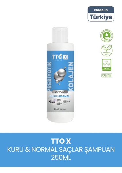 -X Prebiyotik & Kolajen Kuru ve Normal Saçlar Şampuan 250ML (Glycerin,maltodextrin,triethanolamine)