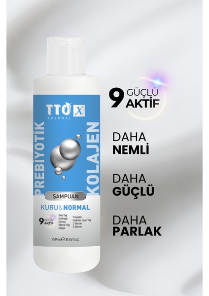 -X Prebiyotik & Kolajen Kuru ve Normal Saçlar Şampuan 250ML (Glycerin,maltodextrin,triethanolamine)