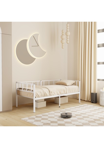 Zenit Metal Karyola Beyaz 90x190 cm, Korkuluklu Karyola, Daybed fiyatları