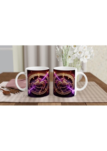Yay Burcu Baskılı Kahve Kupası - Zamanın Çarkları Astroloji Mekanizması Vs2 indirimleri