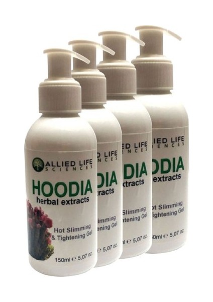 Allied Life Sciences Hoodia Herbal Extracts Hot Slimming & Tightening Gel 150 ml x 4 Adet