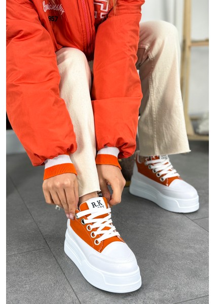 Frm 017 Yüksek Tabanlı Bağcıklı Keten Spor Ayakkabı fiyatları