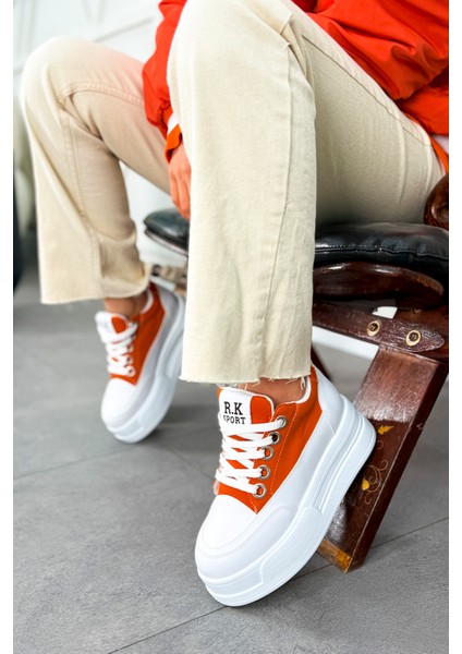 Frm 017 Yüksek Tabanlı Bağcıklı Keten Spor Ayakkabı fırsatları