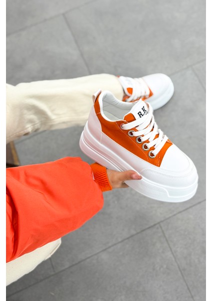 Frm 017 Yüksek Tabanlı Bağcıklı Keten Spor Ayakkabı indirimleri