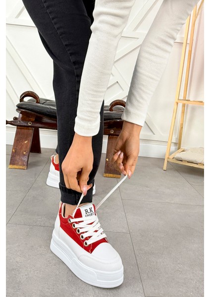 Frm 017 Yüksek Tabanlı Bağcıklı Keten Spor Ayakkabı fiyatları