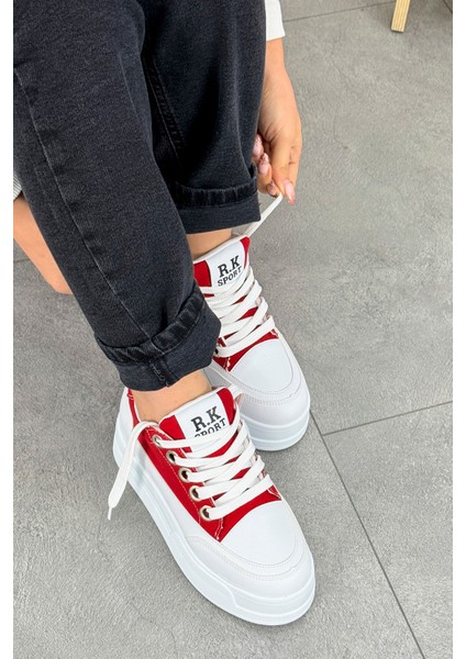 Frm 017 Yüksek Tabanlı Bağcıklı Keten Spor Ayakkabı modelleri