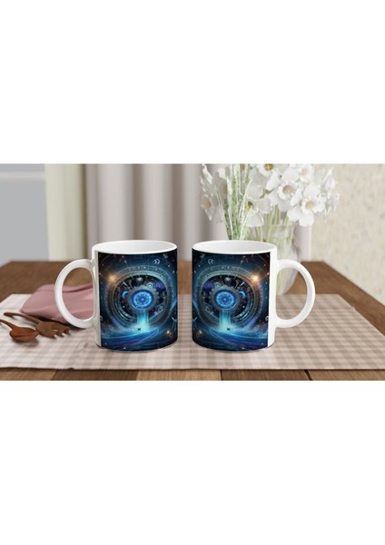 Kova Burcu Baskılı Kahve Kupası - Zamanın Çarkları Astroloji Mekanizması Vs3 indirimleri