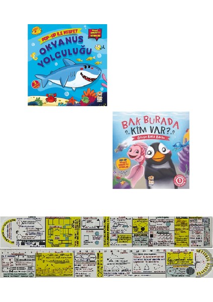 Pop-Up ile Keşfet Hareketli Kitaplar 2'li Set / Okyanus Yolculuğu - Bak Burada Kim Var + Cetvel
