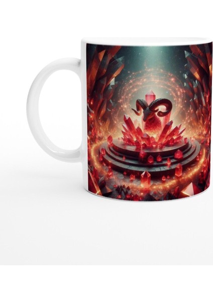 Koç Burcu Baskılı Kahve Kupası - Büyülü Kristal Mağarası Temalı Vs3