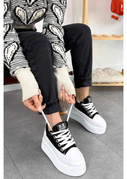 Frm 017 Yüksek Tabanlı Bağcıklı Keten Spor Ayakkabı fiyatları