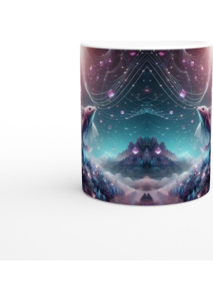 Balık Burcu Baskılı Kahve Kupası - Büyülü Kristal Mağarası Temalı Vs2 fiyatları