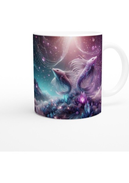 Balık Burcu Baskılı Kahve Kupası - Büyülü Kristal Mağarası Temalı Vs2 modelleri