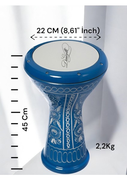Erzincan El Işlemeli Mısır Çömlek Darbuka -Kılıf Hediyeli