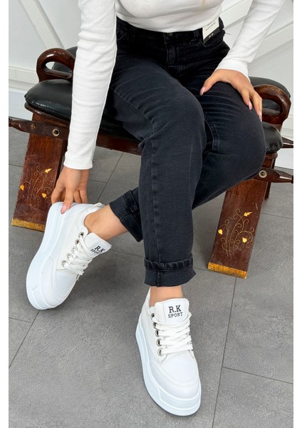 Frm 017 Yüksek Tabanlı Bağcıklı Keten Spor Ayakkabı fiyatları