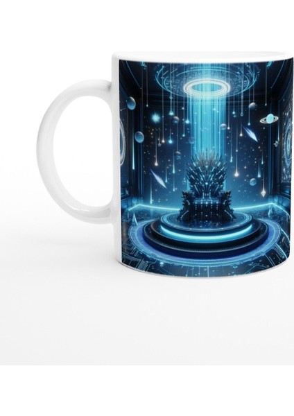 Kova Burcu Baskılı Kahve Kupası - Galaktik Taht Odası Temalı Vs1