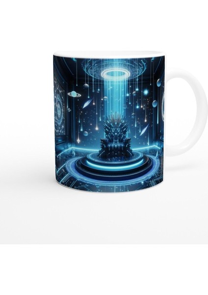 Kova Burcu Baskılı Kahve Kupası - Galaktik Taht Odası Temalı Vs1 modelleri