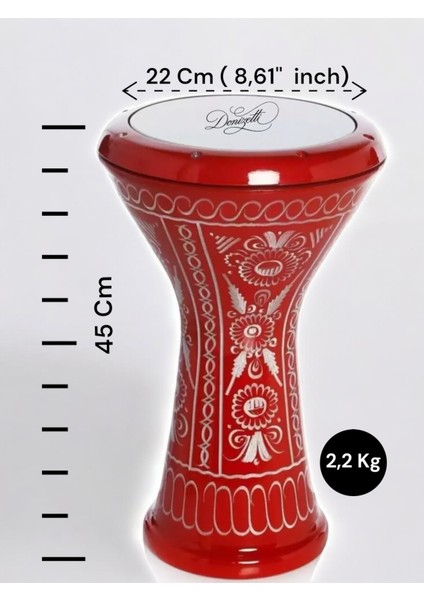 Erzincan El Işlemeli Mısır Çömlek Darbuka -Kılıf Hediyeli