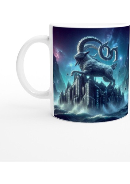 Oğlak Burcu Baskılı Kahve Kupası - Astral Denizaltı Dünyası Vs2