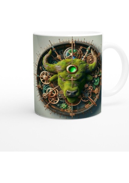 Boğa Burcu Baskılı Kahve Kupası - Zamanın Çarkları Astroloji Mekanizması Vs3 modelleri