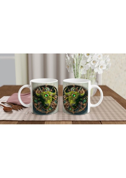 Boğa Burcu Baskılı Kahve Kupası - Zamanın Çarkları Astroloji Mekanizması Vs3 indirimleri