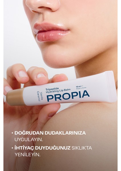Tripeptit Lip Balm | Nemlendirici Besleyici Dolgunlaştırıcı Vanilya Karamel Renkli Dudak Balmı 15ml