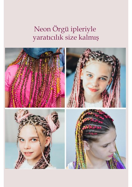 Neon Renkli 8 Parça Yaz Örgüsü Polyester Ip Seti modelleri