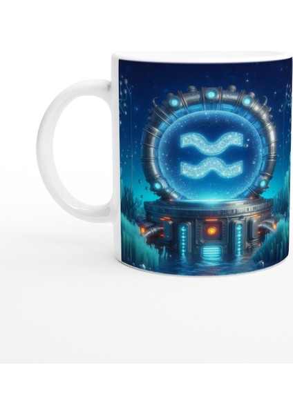 Kova Burcu Baskılı Kahve Kupası - Astral Denizaltı Dünyası Vs4