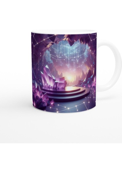 Yay Burcu Baskılı Kahve Kupası - Büyülü Kristal Mağarası Temalı Vs4 modelleri