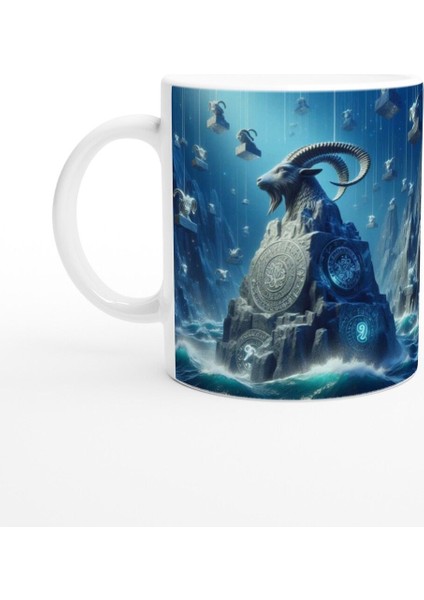 Oğlak Burcu Baskılı Kahve Kupası - Astral Denizaltı Dünyası Vs1