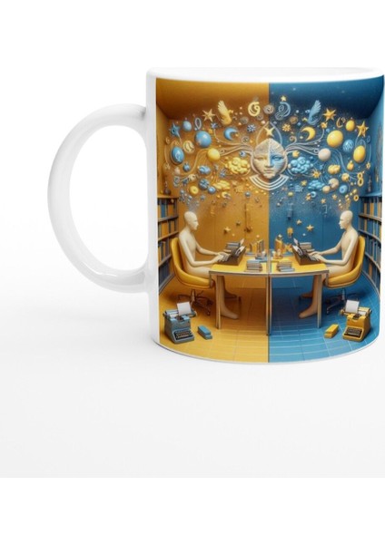 Ikizler Burcu Baskılı Kahve Kupası - Zodyak Kütüpanesi Vs2