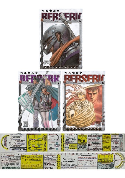 Berserk 6-7-8. Ciltler Manga Seti + Mat. Öğreten Cetvel