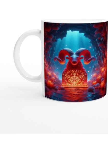 Koç Burcu Baskılı Kahve Kupası - Astral Denizaltı Dünyası Vs1