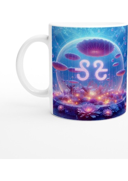Terazi Burcu Baskılı Kahve Kupası - Astral Denizaltı Dünyası Vs4