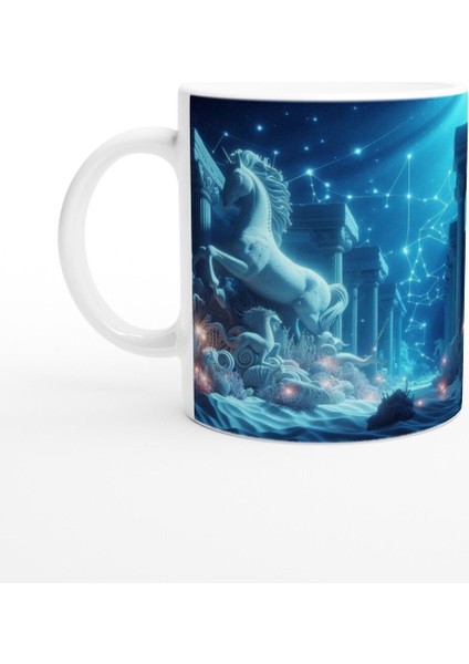 Yay Burcu Baskılı Kahve Kupası - Astral Denizaltı Dünyası Vs4