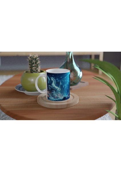 Yay Burcu Baskılı Kahve Kupası - Astral Denizaltı Dünyası Vs4 fırsatları