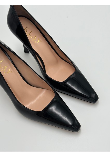 Hakiki Deri Italyan Kalıp Kadeh Ökçe Stiletto Kadın Ayakkabı