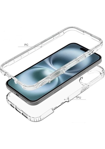 iPhone 16 Uyumlu Kılıf Ön Arka 360 Koruma Arka Sert Mika Ön Silikon Şeffaf fiyatları
