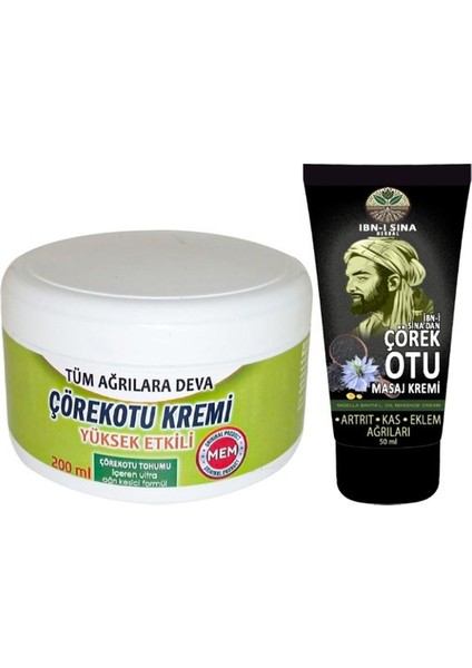 Çörek Otu Kremi Xlgreen Büyük 200 ml Krem - Ibn-I Sina Çörek Otu Kremi 50 ml Masaj Seti